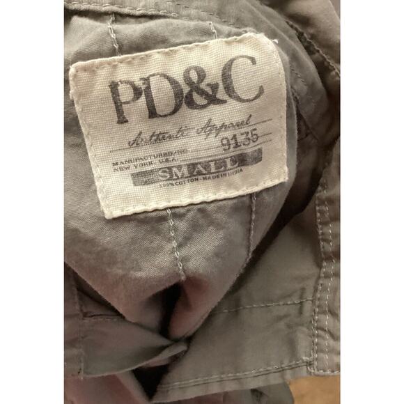 PD C Shirt Men Olive Green Button Up Regular Fit Casual Comfort Short small - Picture 4 of 6